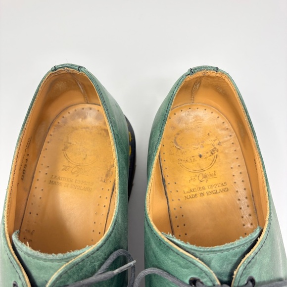 Vintage DR. MARTENS Made in England Green Leather 8541 Oxford Shoes Size 10 main image 5